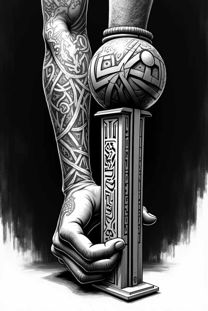 in it, pez, arm, tattoo, black and white, lines 