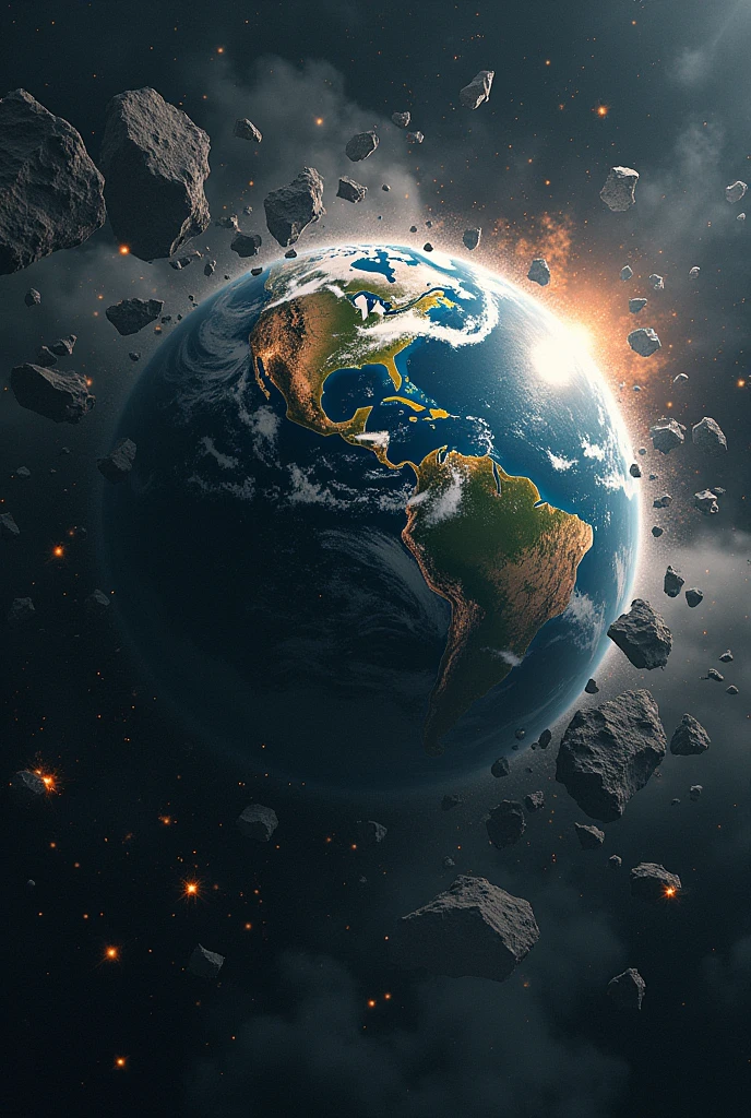 Planet earth exploded