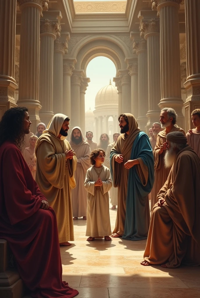 Mary and Joseph find Jesus in the temple 