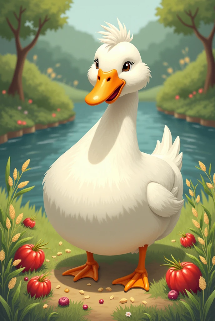 Look, if you eat this much, be careful not to be able to fly." But the goose did not pay any attention to the warning. It continued to eat and eat without any thought whatsoever.