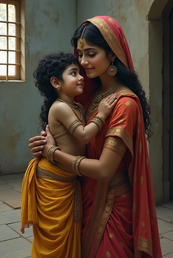 Little Krishna with jashoda in jail