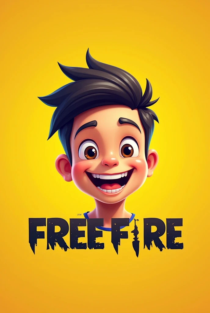 Gaming logo yollow colour name.Happy boy YouTube free fire
  