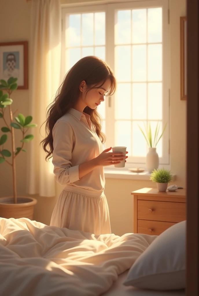 person doing a morning routine 