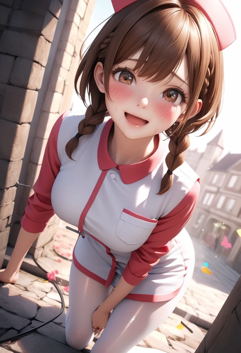 (((nurse uniform), (white pantyhose), (Shiny Costumes))), skindentation, skinny, solo, 1 woman, Masterpiece, highest quality, highest quality, 16K, incredibly absurd, highly detailed, 2.5D, ai-generated, delicate and dynamic, very delicate facial expressions, delicate eye depiction, erotic, only sexy woman, ((A cute and kind face)), healthy figure, ((2 woman)), 160cm tall, medium firm swaying bust, blush, Sweat,Embarrassed,sexy, ((thin thighs)), (camel toe:0.7), (visible nipples:0.3), (Erect nipples,:0.7), shiny and lustrous, facing straight at viewer, (((in heat))), ((Oily_skin)), ((dutch angle)), ((erotic pose)), ((one keene))fluffy hair,((brown haired)),((twin hair braid short hair)),((Brown eyes)),(Congratulations),(Clear skies and bright sunlight),((colorful lights are shining)),Slight red tide,Confetti is flying happily),(jumpy),((There are many colorful flowers around)),(A stone building that looks like a European townscape),((Perspective from above)),(Long-sleeved clothing:1.3),(Your eyes are shining like stars:1.25),(close up of face:1.3),(On the go),score_9, score_8_up, 2D, 1 girl, solo, briar, smile, open mouth , nsfw, naked, Top quality, masterpiece, detailed face, ((blowjob 1. .8)), enema, ((spit poop from anus 1.8)), ((spit poop from anus 1..8)) anus) poop 1.8) ), severe pain, expression of pain, tears, steam from the mouth, steam from the whole body, sweaty, nsfw, naked, embarrassed, blushing,photo r3al,more detail XL,aesthetic portrait,xxmixgirl,xxmix_girl,LinkGirl, score_7_up,score_6_up, score_5_up, score_4_up,girl,Close-up Pussy,Detailedface,realhands,WOWAI,SD 1.5,PIXAR,CARTOON,DIGITAL ART,WOMAN,BEAUTY,GLAMOUR,yunjindef,3D,(motion sex),Eyes,motion lines,motion blur,bouncing breasts,Beautiful eyes,anime,sexy,cute,photorealistic,base