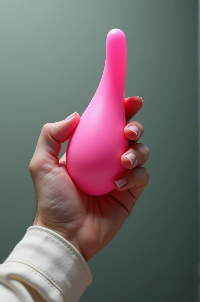  holding a pink plastic penis
