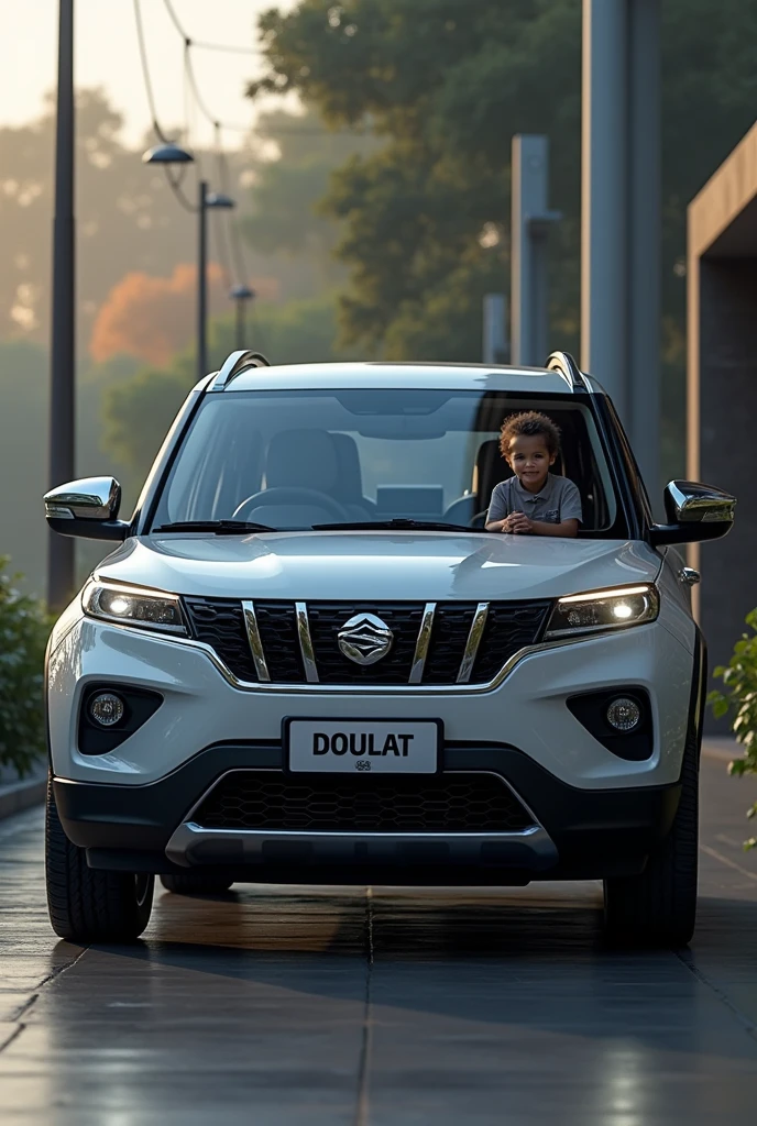 New. Model Thar car with doulat number plate and one boy in right. Side