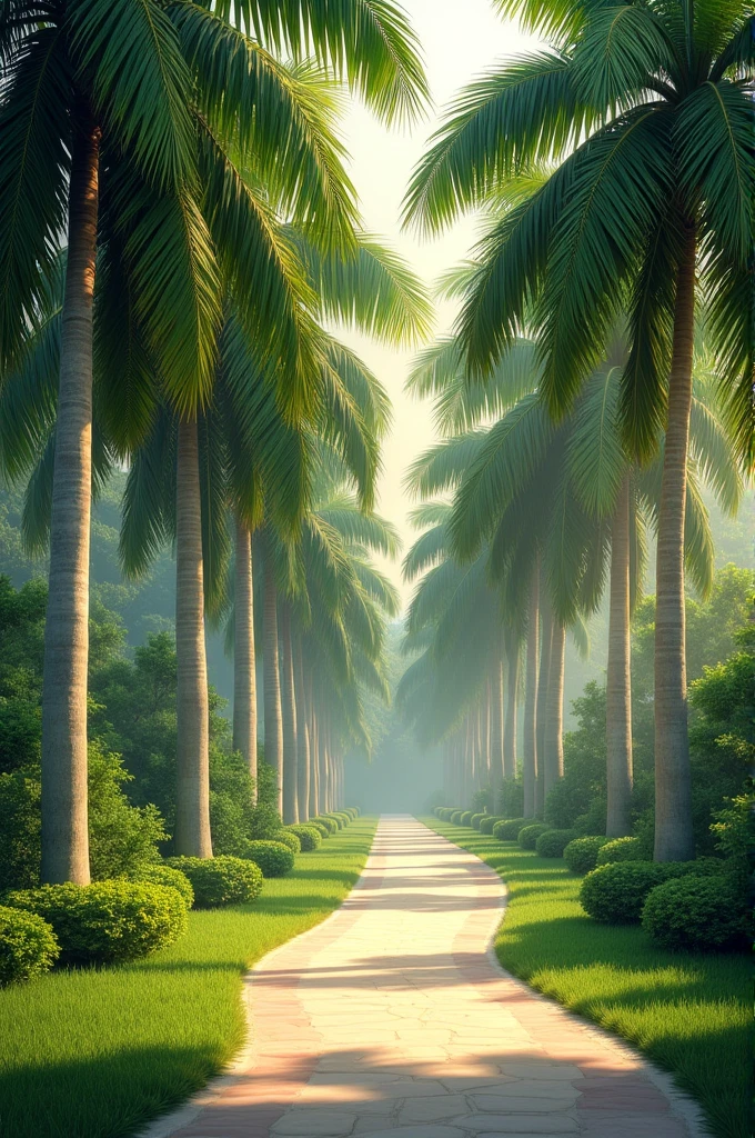 Path with Cuban royal palms