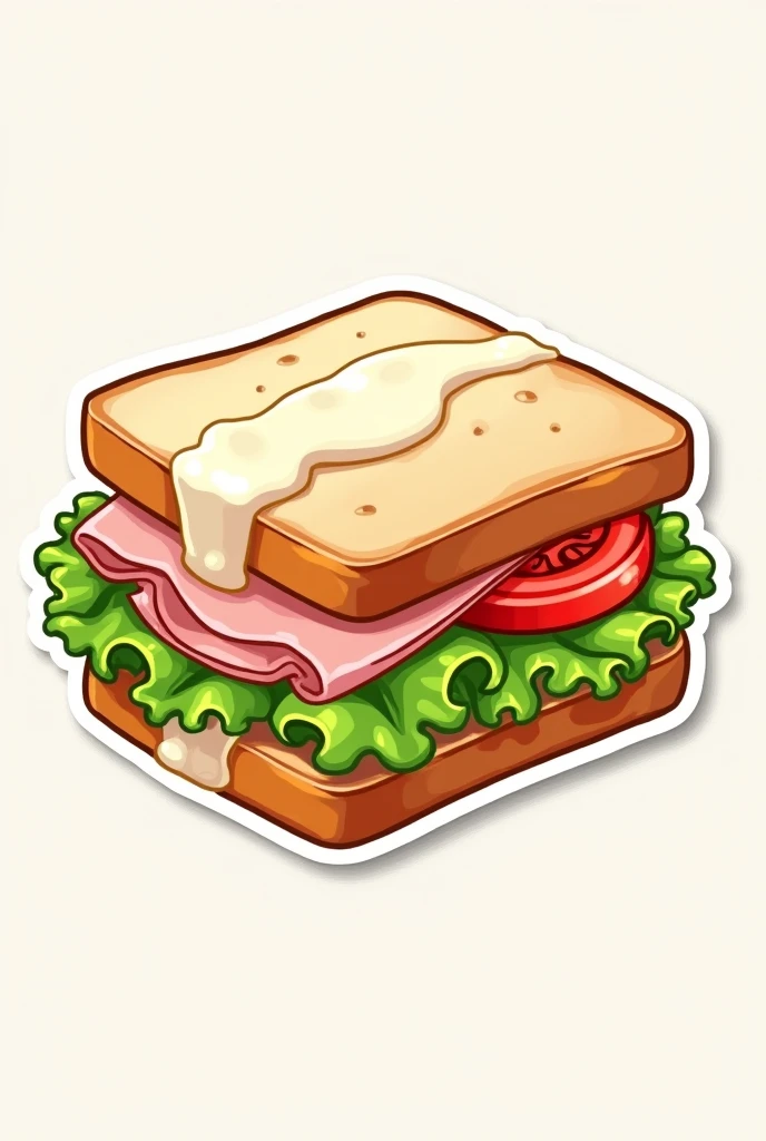 Sandwich sticker or drawing like slice bread
lettuce 
kamatis
 ham 
mayo sauce