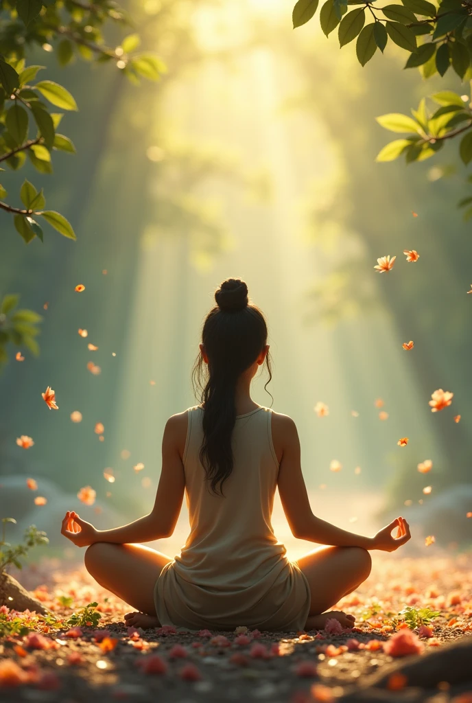 Meditation pose thinking about family