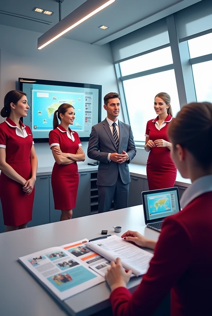 Image of an induction for flight attendants
