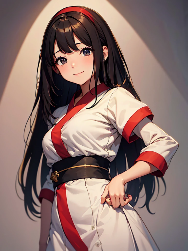 (masterpiece、top-quality、hight resolution、Unity 8k、extremely details CG:1,Best Picture), nakorurums. red ribbon, hair band, A young woman with a delicate and pure appearance, characterized by a modest hairstyle and minimal makeup. She exudes an aura of innocence, with a soft, almost shy smile. Despite her involvement in adult films, her demeanor and presentation maintain a 'pure' and 'innocent' charm, creating a striking contrast with her profession. She is dressed in a simple, yet elegant outfit that emphasizes her 'pure' image, perhaps a white dress or a light-colored blouse, nsfw