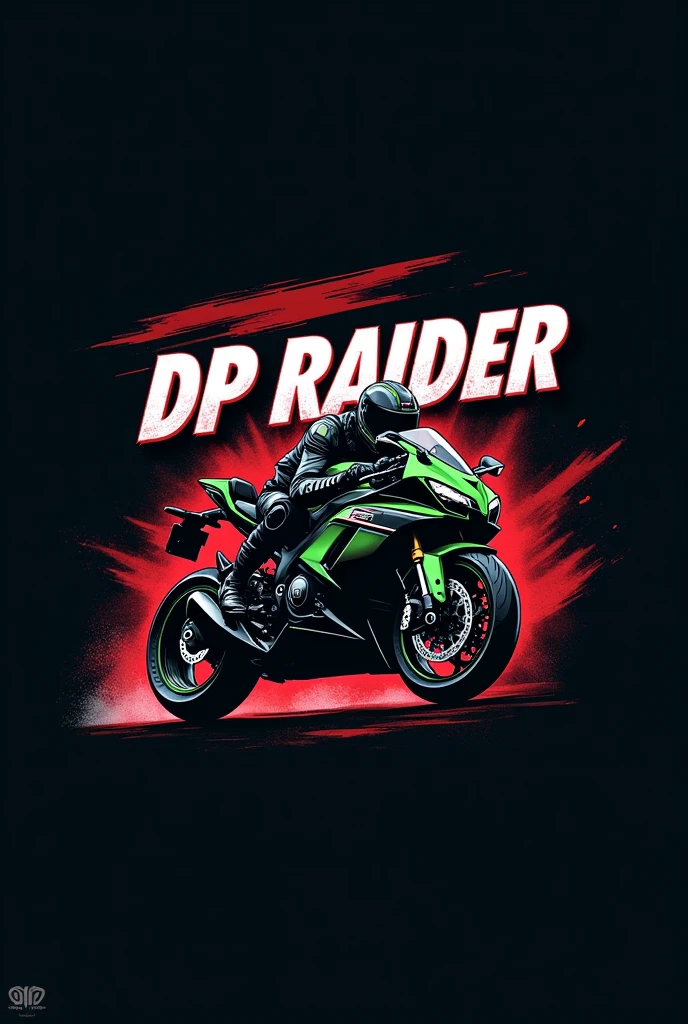 Dp raider name logo with zx10r  bike 