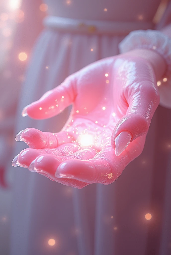 Pink crystal hands