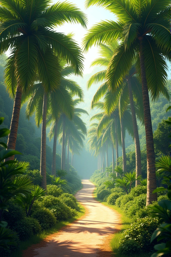 Path with royal Cuban palms 