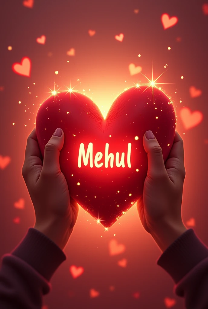 Create image with heart with name Mehul & Pruthvi