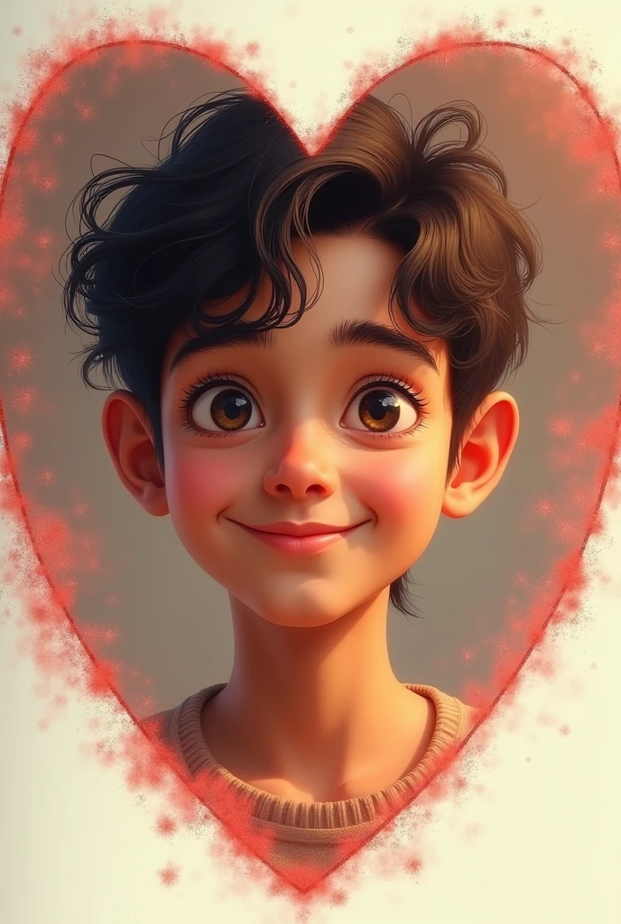 Create image with heart with name Mehul Pruthvi