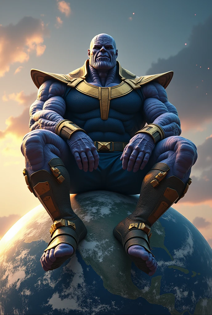 thanosh sitting on earh