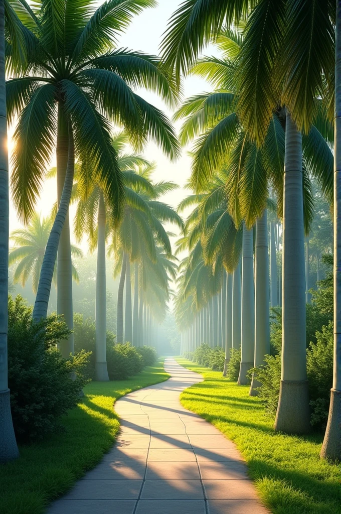 Path with Cuban royal palms