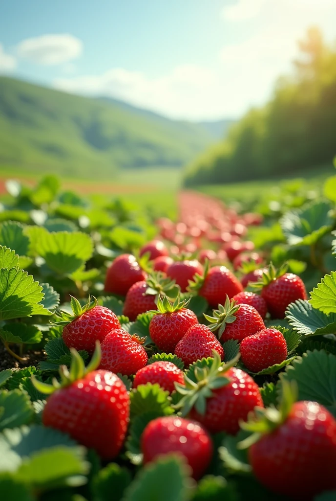 Strawberries bloom