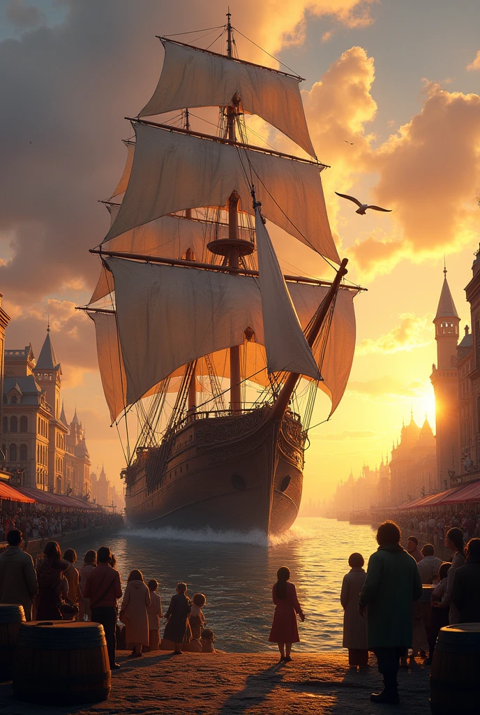 Arrivederci and huge wooden ship