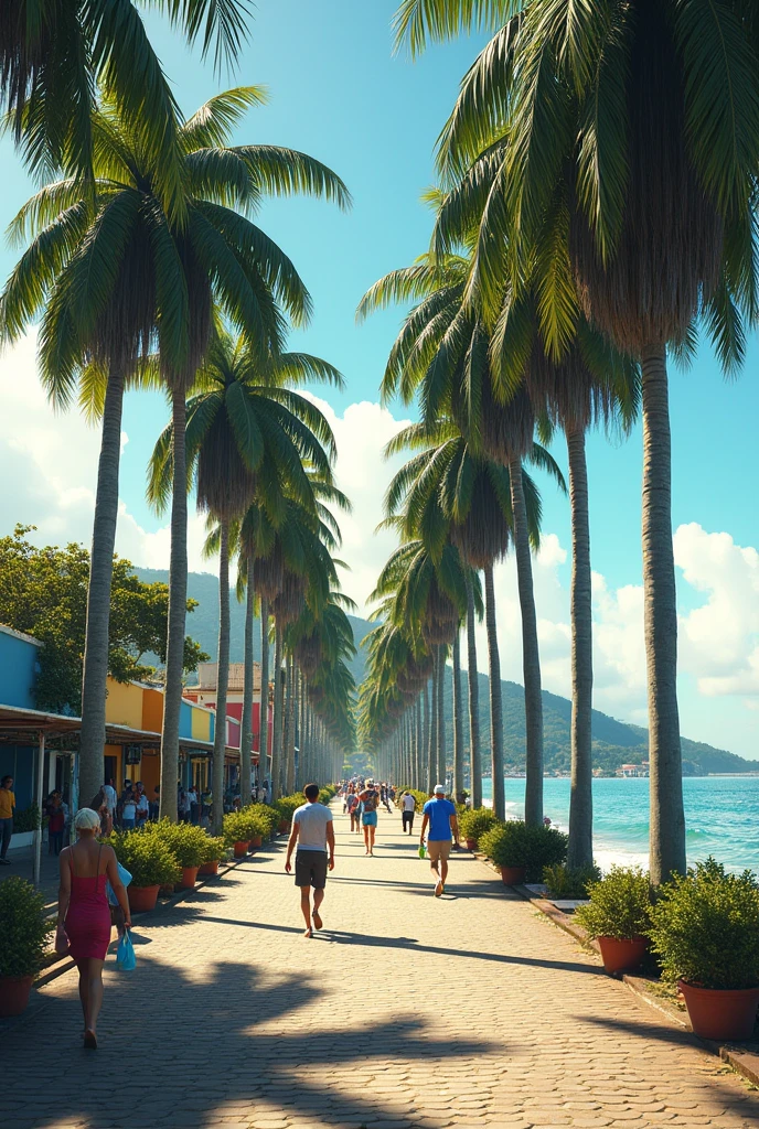 Malecon with abundant Cuban royal palms for Ecuador