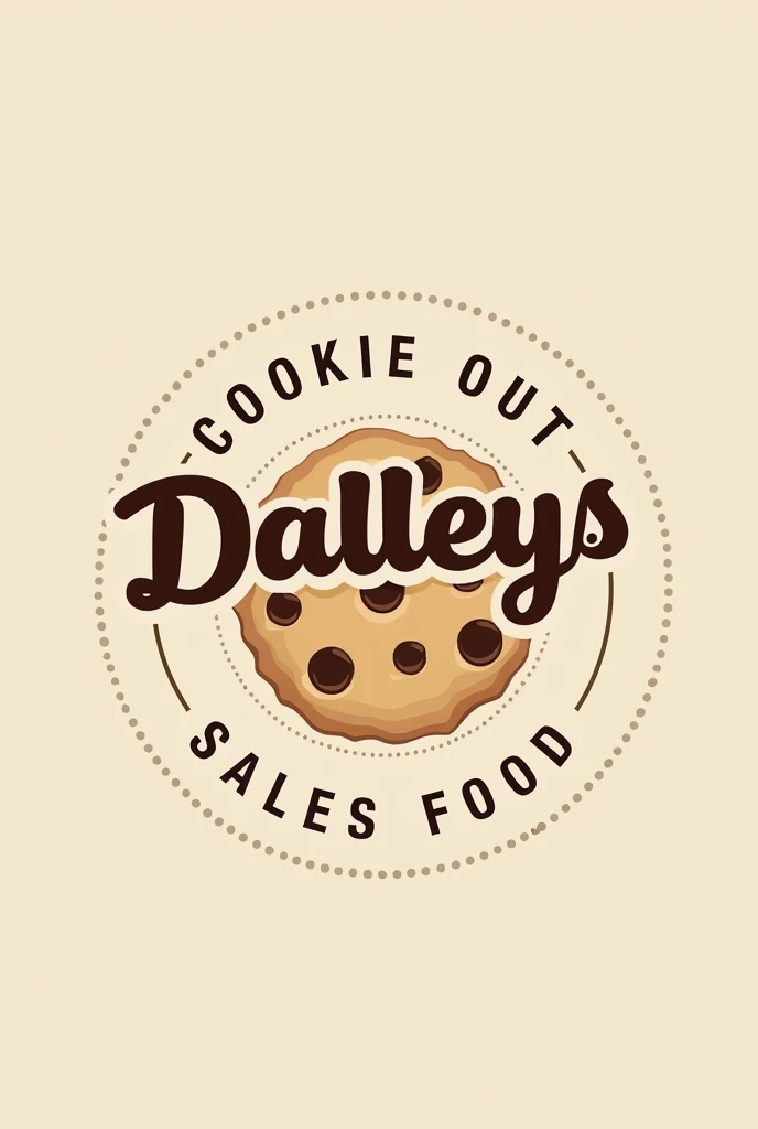 Cookie Sales Company realistic logo without figures name dallelys phone number 6421064030
