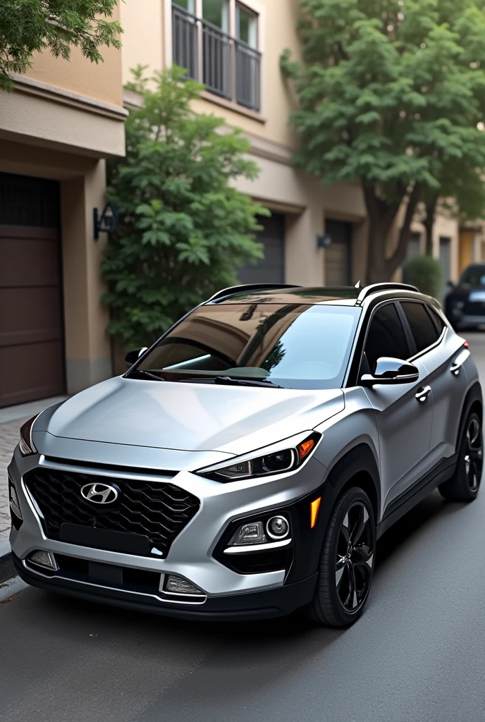 Hyundai Creta 2017 model modified sliver colour and top roof with black realistic view
