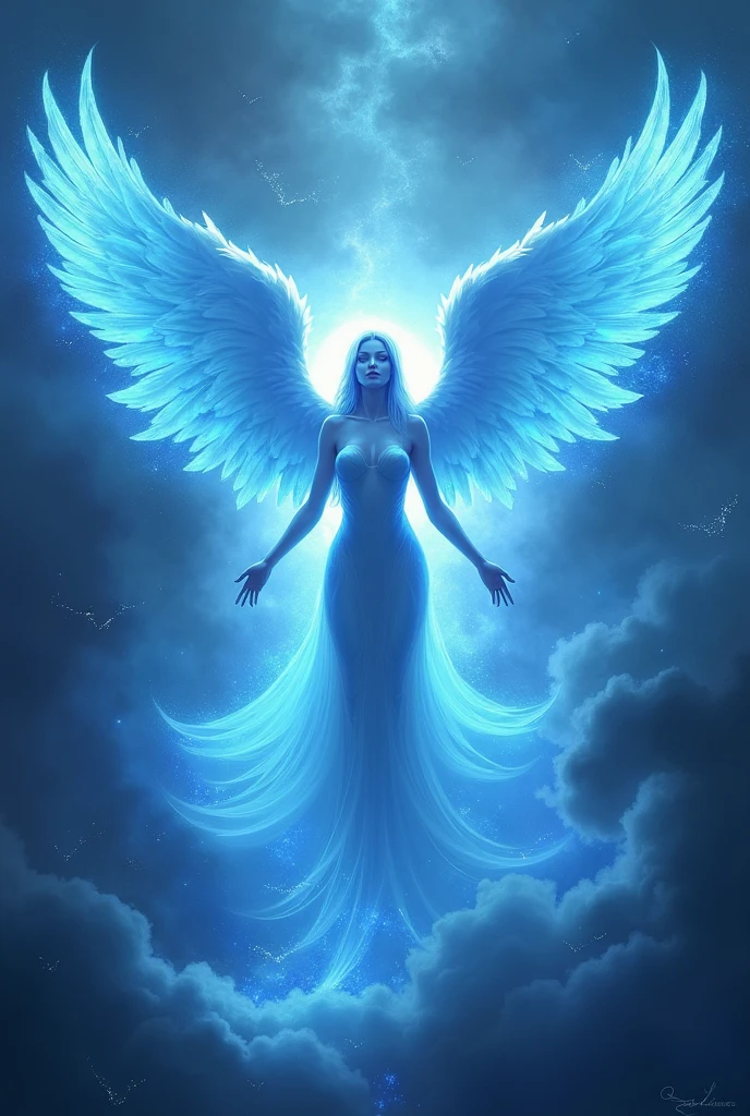 4-winged angel with a blue aura