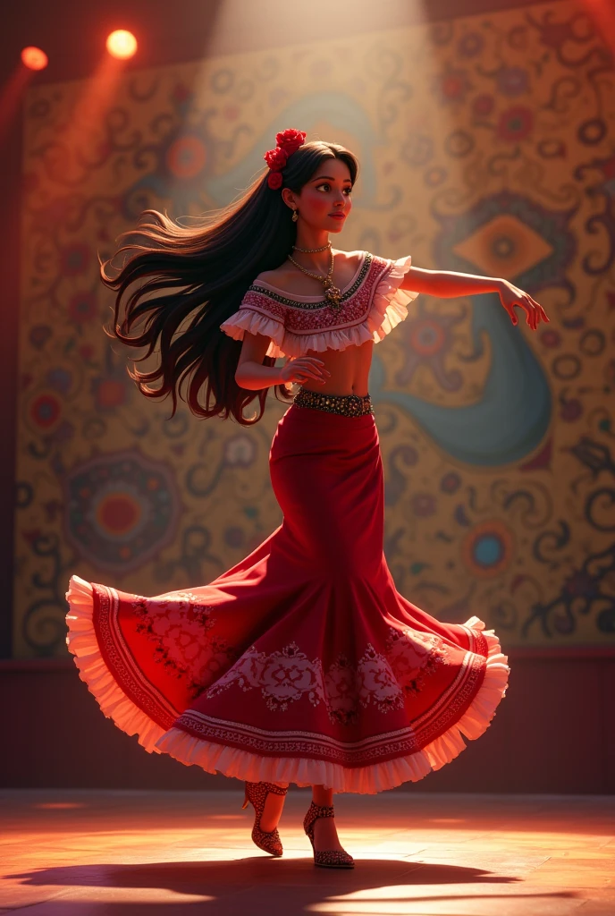 Name “Reyna” with animation of a Mexican folkloric dancer