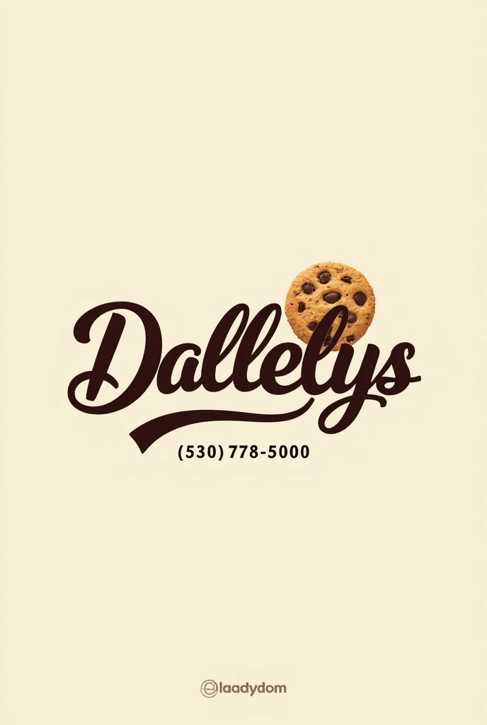 Cookie Sales Company realistic logo without figures name dallelys phone number 6421064030