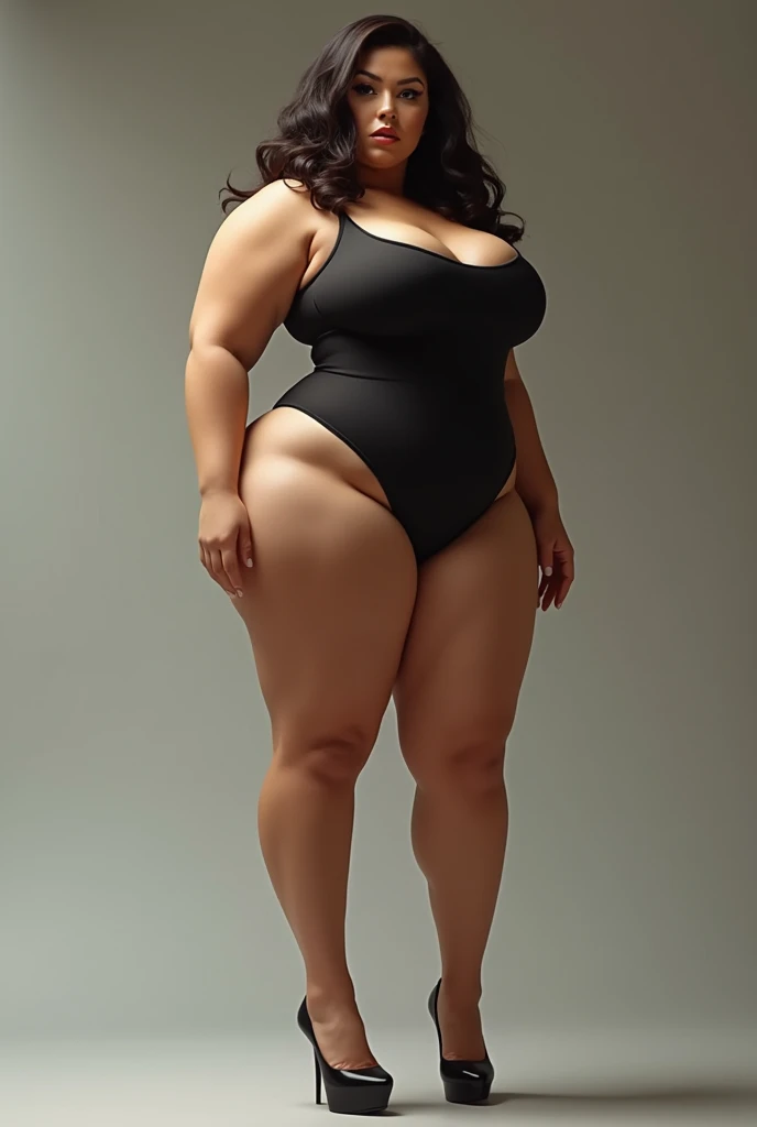 A women with big boobs and ass wirh pose