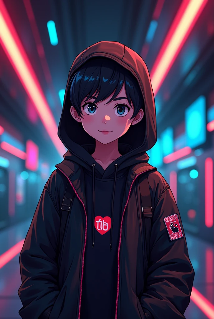 This is a gaming banner that features the name mr happy boy in a futuristic font and a Neo black colour. And boy anime avtar, the logo also has a stylized controlled icon and a youtube play button in the background. The logo is designed to be attractive and eye-catching and to appeal to gaming enthusiast and youtube viewers. I hope you like it