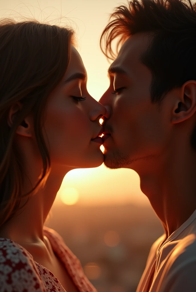 You can recreate a photo of me giving a kiss?