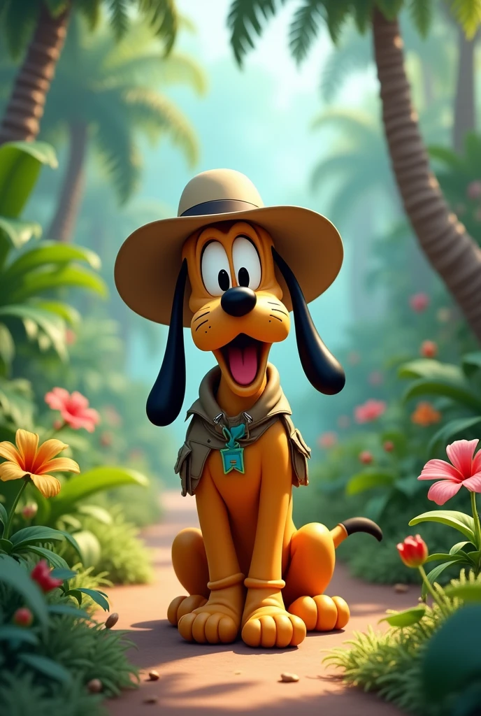 Disney Pluto in safari outfit 