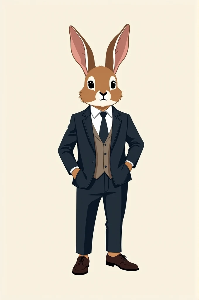 "Create a logo for a clothing brand inspired by the image of a fully formal-dressed rabbit. The design should reflect sophistication and elegance, integrating the rabbit's formal attire seamlessly into the logo. Aim for a style that is both classic and contemporary, ensuring it conveys a sense of high fashion and refinement suitable for a premium clothing line."