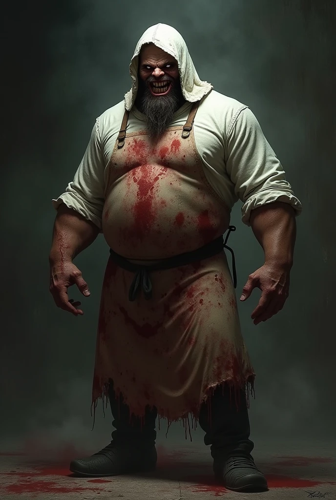 arafed man in a butcher shop with a knife in his hand, big butcher man posing scarily, butcher angry rotting zombie, butcher, wojtek fus, in a butcher shop, zombie in horror concept art, by Ryan Barger, by Ludwik Konarzewski Jr, by Daniel Ljunggren, by Artur Tarnowski