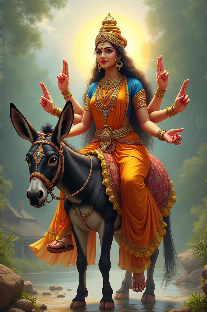 Shitla devi in down donkey