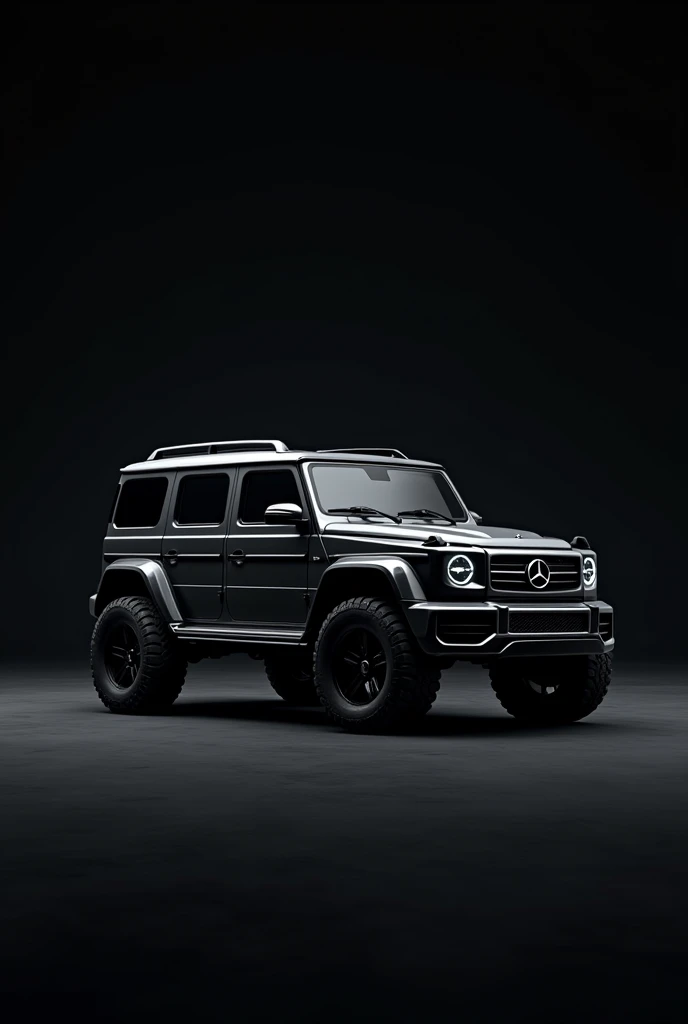 An image with a black background with the words “Mercedes 4x4” written on it