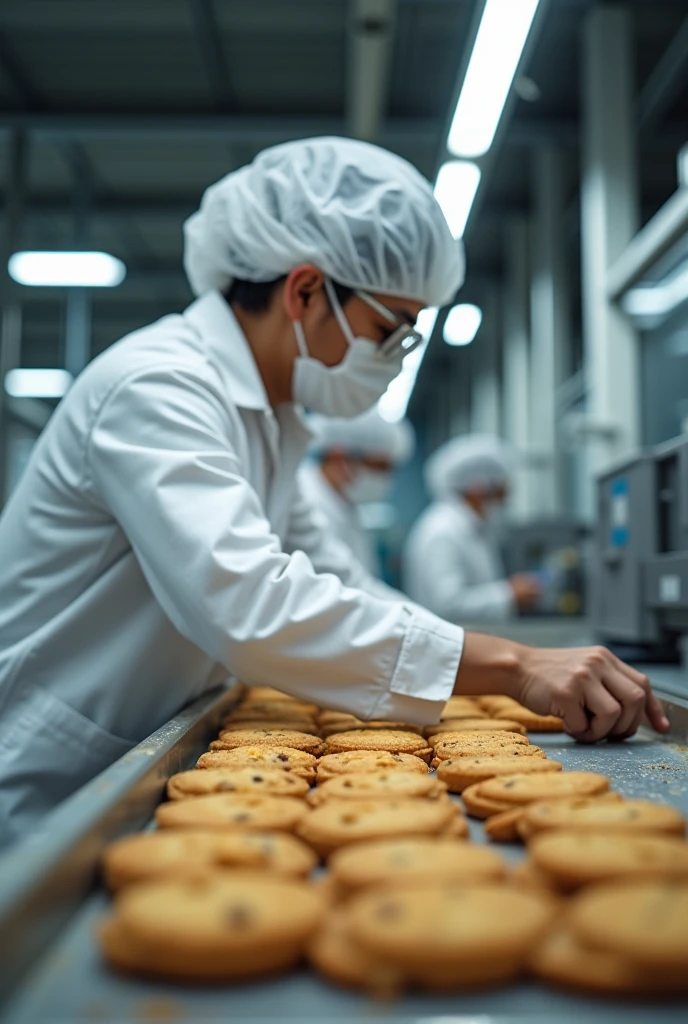 Quality Control Procedure for Biscuits Description: In a cookie factory, The procedure to ensure that biscuits meet quality standards includes several stages of testing and verification..
Display:
Step 1: Ingredient Inspection - Verify that ingredients meet specifications.
Step 2: Monitoring the Baking Process - Controlling baking temperature and time.
Step 3: Final Product Evaluation - Perform texture tests, taste and appearance.
Step 4: Data Logging - Document test results for analysis and improvement.+