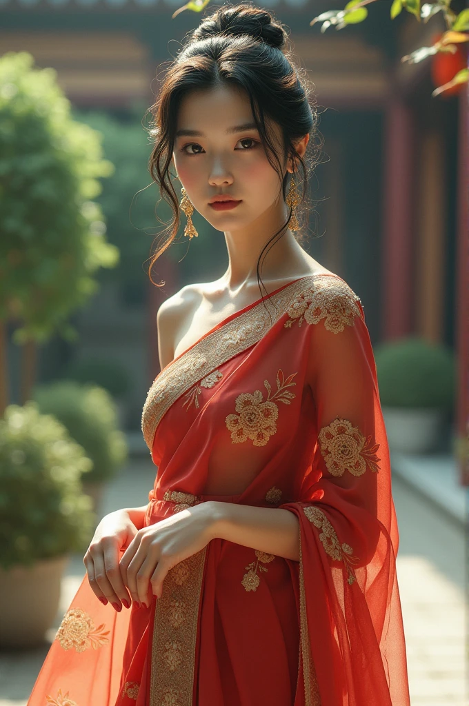 Japanese girl on saree