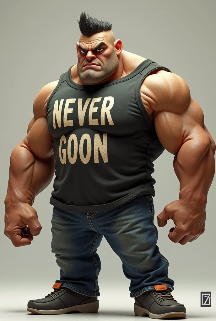 Make a muscle minion serious with a shirt that says never goon