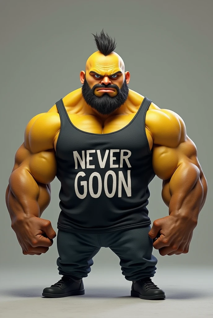 Make a muscle minion serious with a shirt that says never goon