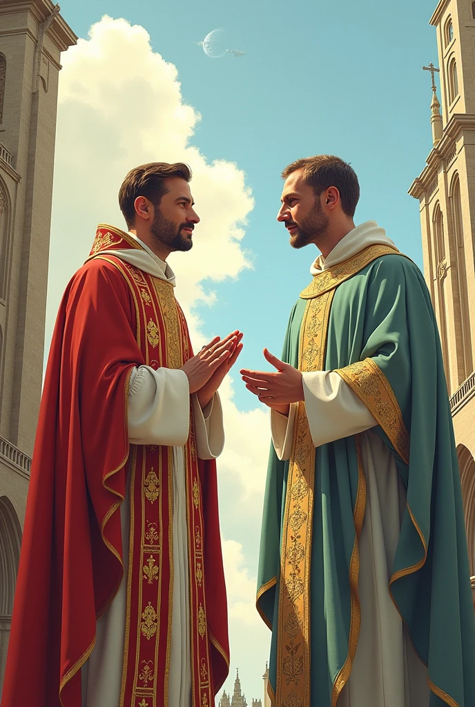 Illustration of pre vatican and vatican 2 era