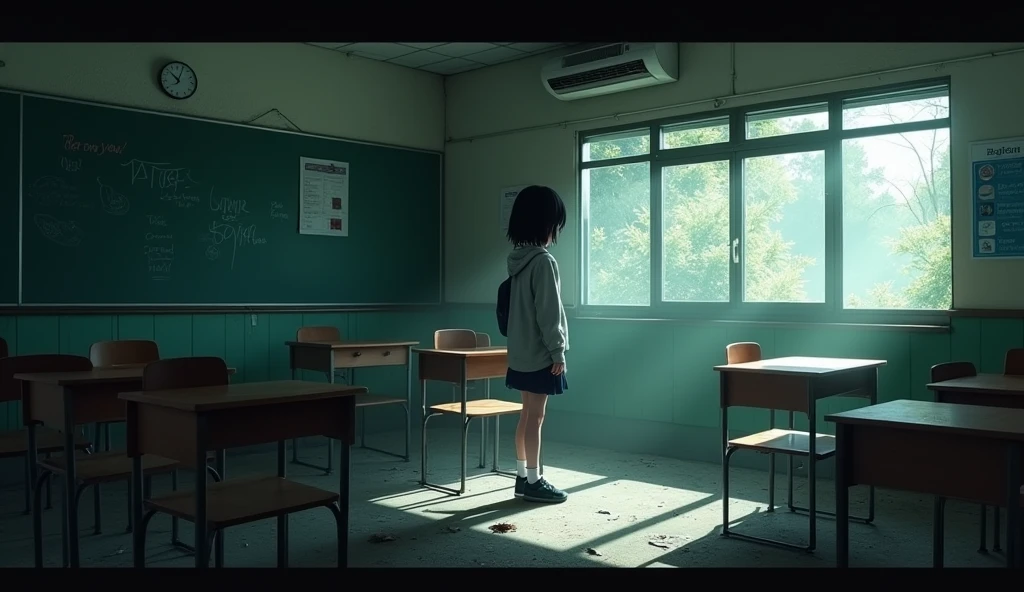 anxietyの芽生え 現代日本の古びた学校、lost article、Strange silence、Cold Stare、Shadows in the Classroom、anxiety