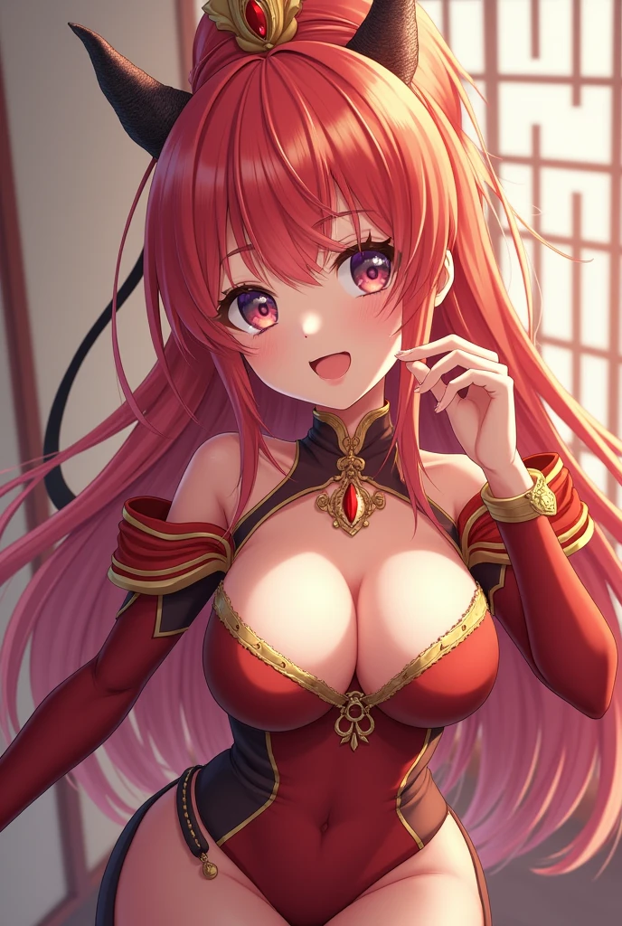 Dragon Girl, nacked, submissive, missionary pose, busty, anime style, milf
