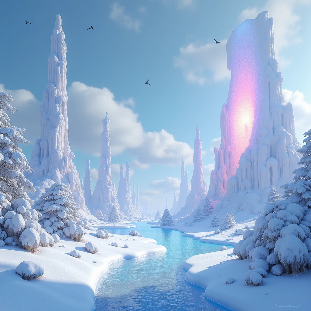 Snow Scenery, surreal photography, dreamlike imagery, subconscious exploration, bending reality, imaginative narratives, juxtaposing elements, evoking wonder and awe, transcending boundaries, challenging perceptions, fantastical landscapes, otherworldly atmospheres, (best quality, masterpiece, photorealistic), very aesthetic, perfect composition, intricate details, ultra-detailed, vivid colors
