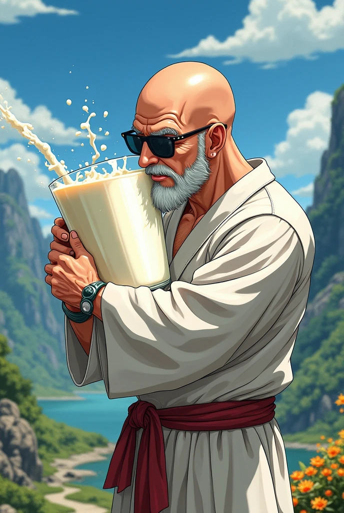 Milk and Master Roshi Dragon Ball Z kissing