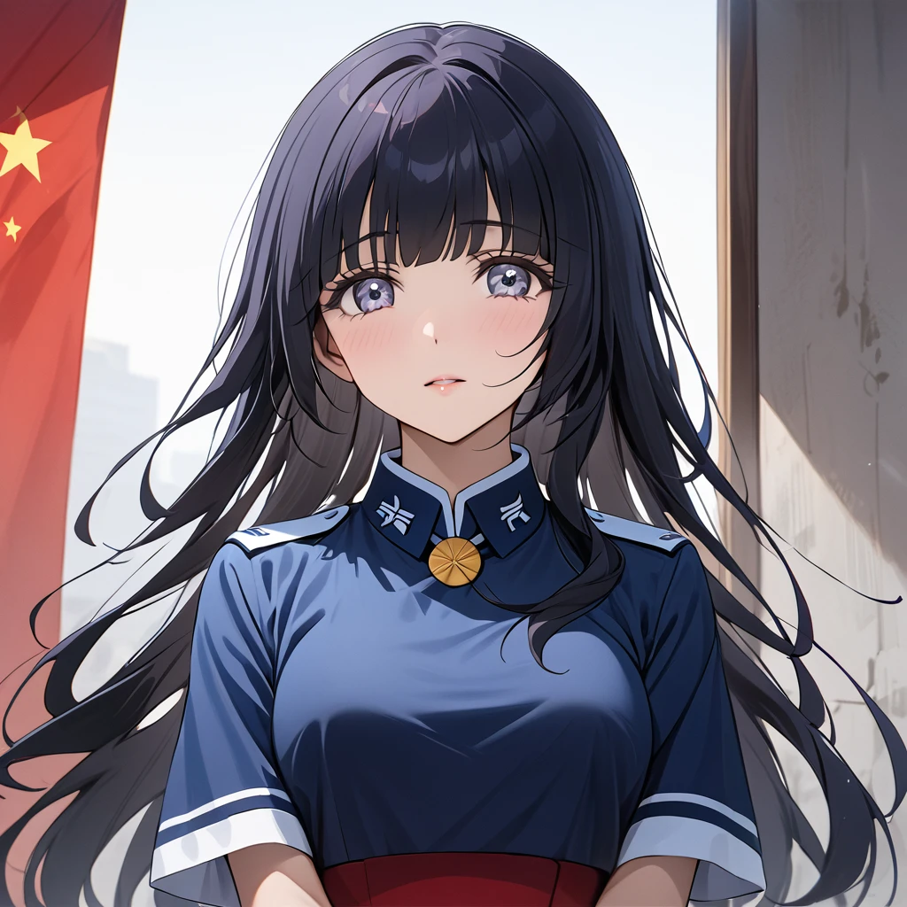 ((Highest quality)), ((masterpiece)), (detailed), (Perfect Face)、The woman is Reika Aoki with semi-long hair、The woman is a member of the Chinese Communist Party in China.
