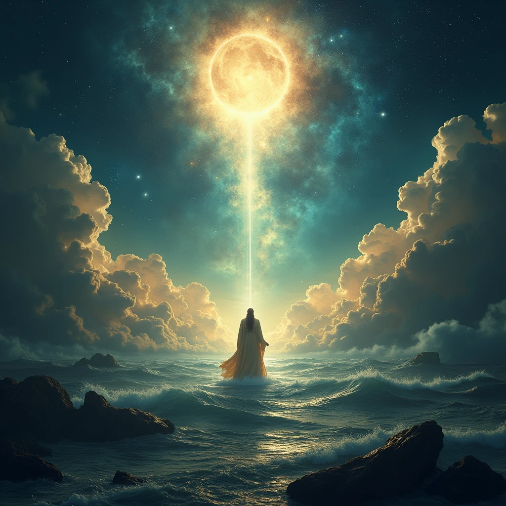 In Outer Space 1 In the beginning God created the heavens and the earth. 2 And the earth was formless and void, and darkness was upon the face of the deep, and the spirit of God moved over the face of the waters.
3 And God said: Let there be light; and there was light. 4 And God saw that the light was good; and God separated the light from the darkness. 5 And God called the light Day, He already called the darkness Night. And there was evening and there was morning, one day.
6 Then God said: Let there be expanse in the midst of the waters, and separate the waters from the waters. 7 And God made the expanse, and separated the waters that were under the expanse, of the waters that were above the expanse. And it was like this. 8 And God called the expanse Heaven.. And there was evening and there was morning, the second day..
9 God also said: Let the waters under the heavens be gathered together into one place, and discover the dry. And it was like this. 10 And God called the dry land Earth, and the gathering of the waters he called Seas. And God saw that it was good.. 11 Then God said: Produzca the earth green grass, grass that gives seed; árbol de fruto que dé fruto according to their gender, that his seed may be in him, on the earth. And it was like this. 12 Produced, Well, the earth green grass, herb that yields seed according to its nature, and a tree that bears fruit, whose seed is in him, according to their gender. And God saw that it was good.. 13 And there was evening and there was morning, the third day.
14 Then God said: Let there be lights in the expanse of the heavens to separate the day from the night; and serve as signs for the seasons, for days and years, 15 y sean por lumbreras en la expansión de los cielos para alumbrar on the earth. And it was like this. 16 And God made the two great lights; the greater light to rule the day, and the lesser light to rule the night; He also made the stars. 17 Y las puso Dios en la expansión de los cielos para alumbrar on the earth, 18 and to rule over the day and the night, and to separate the light from the darkness. And God saw that it was good.. 19 And it was evening and