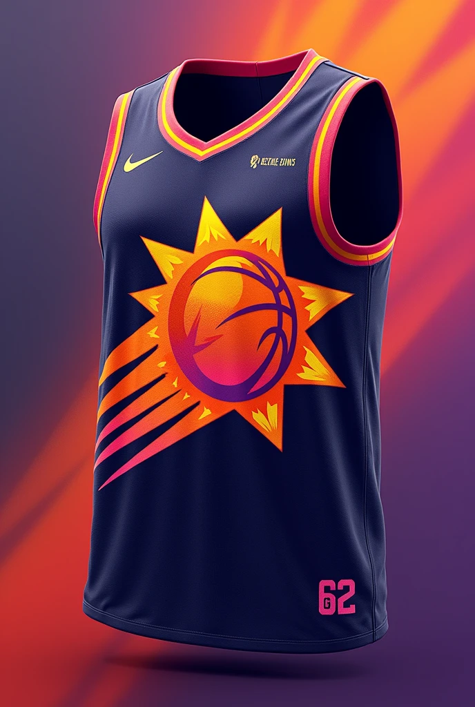 Basketball jersey layout front and back, the design is inspired to Phoenix suns